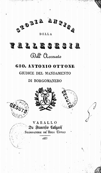 File:Ottone, Giovanni Antonio – Storia antica della Vallesesia, 1833 – BEIC 15131685.jpg