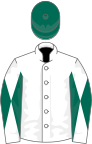 White, white and dark green diabolo on sleeves, dark green cap