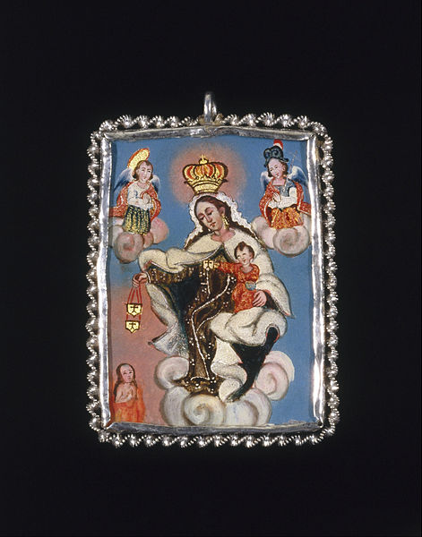 File:Painted Medallion in Locket FrameRecto- Our Lady of Carmel Above a Soul in PurgatoryVerso- Virgin of... - Google Art Project.jpg