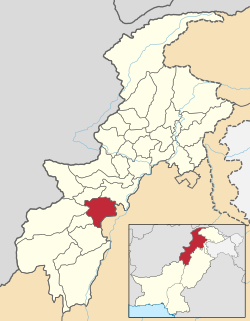 Karte von Pakistan, Position von Distrikt Karak hervorgehoben