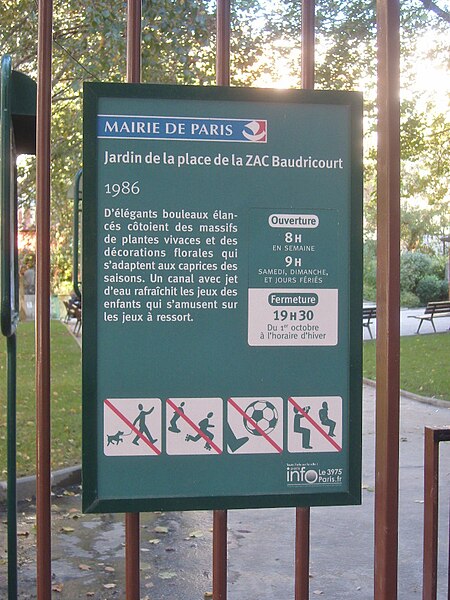 File:Paris 13e - Jardin Baudricourt - plaque 1.jpg