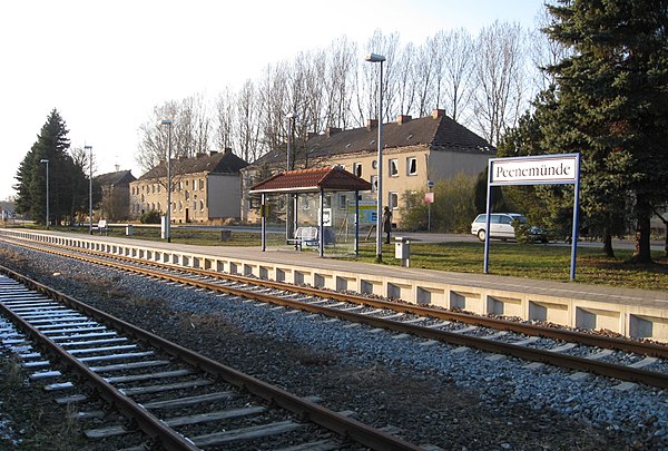 Peenemünde railway station for service to Zinnowitz