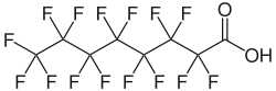 Structural formula of perfluorooctanoic acid