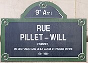 Plaque Rue Pillet Will - Paris IX (FR75) - 2021-06-28 - 1.jpg