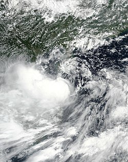 8月29日，位於海南島南方海域的輕度颱風楊柳