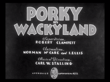 Porky in Wackyland was inducted into the National Film Registry of the Library of Congress in 2000, deemed "culturally, historically, or aesthetically significant." Porky in Wackyland title card.png