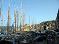 Old sailor ships after a regatta