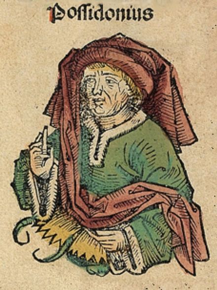 Posidonius, depicted as a medieval scholar in the Nuremberg Chronicle