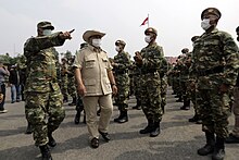 Prabowo Subianto inspecting Indonesian soldiers in October 2021 Prabowo periksa calon anggota Komponen Cadangan.jpg