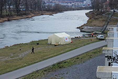 Eingestürzte Moldau-Brücke in Prag