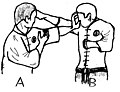 Defensa cola palma la mano contra un intentu d'agarre