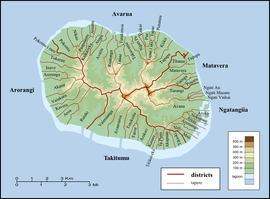 Administratívne členenie ostrova; okres Avarua na severe