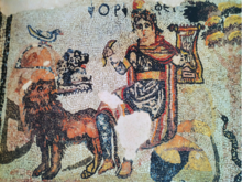 Roman Orpheus mosaic found in Vendenis Roman Mosaic Orpheus, Vendenis - Podujeve.png