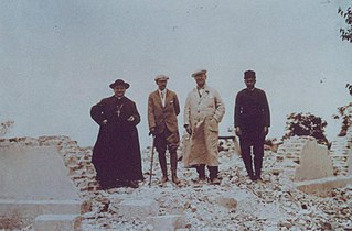 Tsar Boris III of Bulgaria surveying the damage.