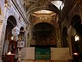 Lavori di restauro nella zona del presbiterio, chiesa di Nostra Signora Assunta, Rossiglione, Liguria, Italia