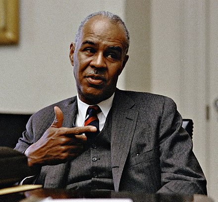 Roy Wilkins at the White House, 30 April, 1968.jpg