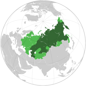 Светло-зелёный — заявленная территория. Тёмно-зелёный — контролируемая территория (на 1919 год).