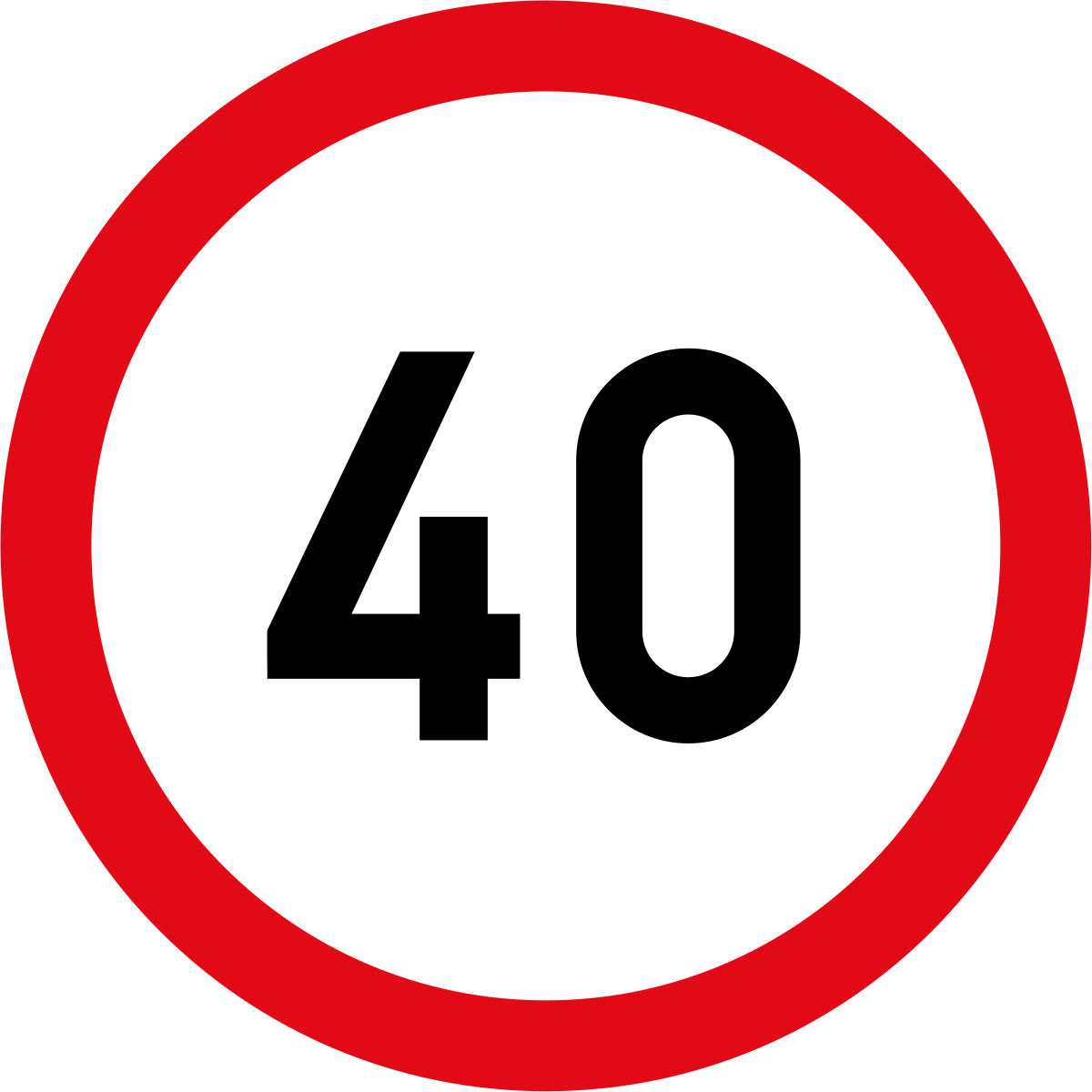 Дорожные знаки 40 км ч. Знак «ограничение скорости» 3,24 – 40.. Знак 3.24 40. Знак ограничение скорости 40 км. Знак 3.24 ограничение максимальной скорости 40.