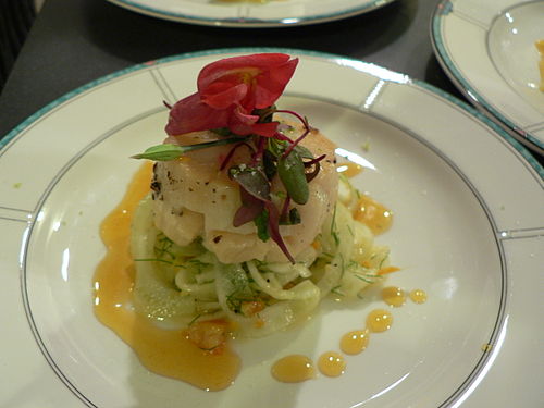Scallop with a tangerine gastrique