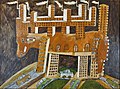 Jelengrad (Deer-City, 1948), oil on cardboard, 74x97cm MNMA[permanent dead link], Jagodina