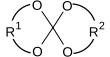 Structural formula of an spiro orthocarbonate. This kind of monomer is used as expanding monomer.