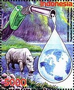 Stamp of Indonesia - 2012 - Colnect 668274 - Petrol Pump Nozzle Rhinoceros Drop with Earth Globe.jpeg