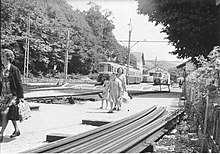 La stazione di Fiuggi nel 1975.