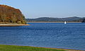 View of the dam from one of the campsites on the West bank