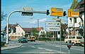 Filderstadt-Bernhausen, Kreuzung Tübinger Straße/Aicher Straße, Ansicht von Süden, im Jahre 1983