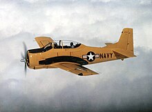 An early-production U.S. Navy T-28B in 1954 T-28B US Navy in flight c1954.jpeg