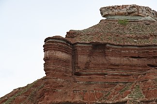 Vue détaillée des couches rocheuses supérieures