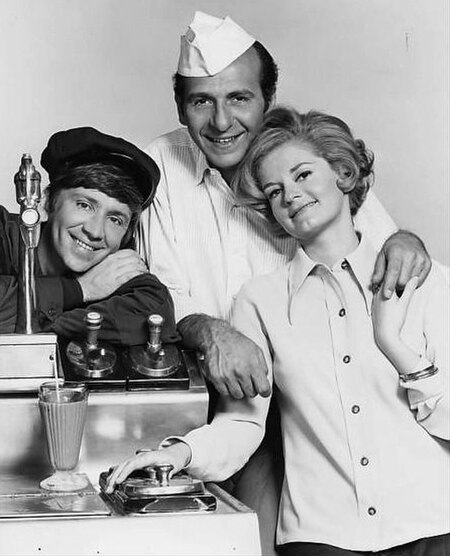 From left: Bob Denver, Herb Edelman, Joyce Van Patten