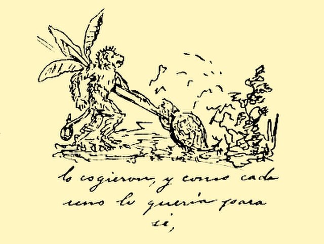 One of the illustrations by José Rizal depicting the folk tale The Turtle and the Monkey (Tagalog: Ang Pagong at ang Matsing or Si Pagong at si Matsin