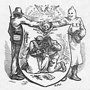 October 26, 1874, Nast cartoon "The Union as it was...This is a White Mans Government....the Lost cause...Worse than Slavery"