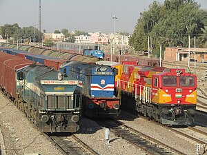 Tiga generasi yang berbeda dari India kereta api locomotives.jpg