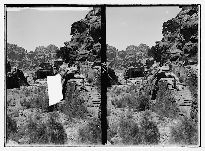 File:Trans-Jordan. Petra. Stairway to the great high place & funeral chapel. LOC matpc.05971.jpg