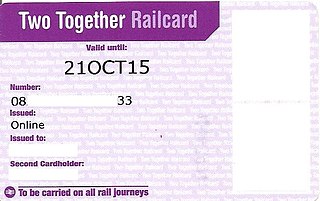 <span class="mw-page-title-main">Two Together Railcard</span> British rail discount scheme