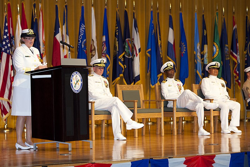 File:U.S. Navy Capt. Anne Swap, incoming commander, U.S. Naval Hospital Okinawa, speaks at the U.S. Naval Hospital Okinawa change of command ceremony held at the Camp Foster Theater, Camp Foster, Okinawa, Japan 130718-M-DG262-066.jpg