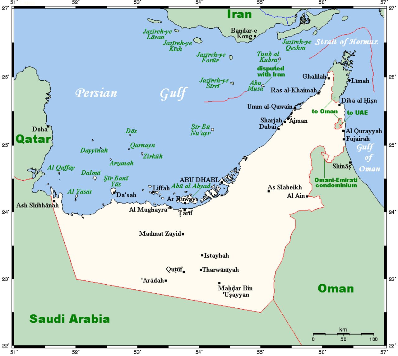 Оаэ границы. ОАЭ на карте. ОАЭ подробная карта. Административное деление Объединённых арабских Эмиратов. Административная карта ОАЭ.