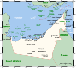 Kaart van Verenigde Arabische Emiraten
