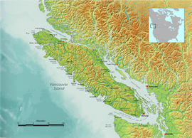 Localización de las islas (mapa de la isla de Vancouver)