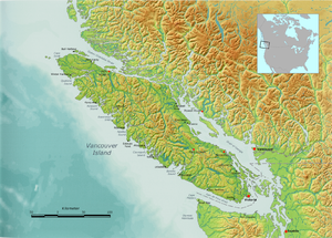 Location northeast of Vancouver Island