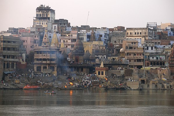 Image: Varanasi, India, Ghats, Cremation ceremony in progress