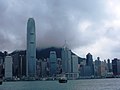 Victoria Harbor fog-covered peak