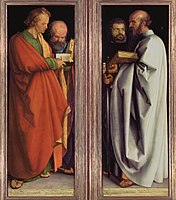 Οι Απόστολοι Ιωάννης, Πέτρος, Μάρκος και Παύλος, 1526, Μόναχο, Παλαιά Πινακοθήκη