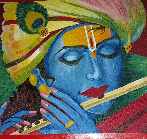 Krishna Janmashtami Colour Creative Line Drawing Stock Vector (Royalty  Free) 2187475817 | Shutterstock