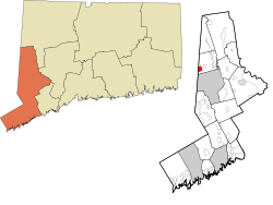 Western Connecticut incorporated and unincorporated areas, Ball Pond CDP highlighted.svg