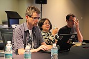 English: During a session at Wikimania 2015