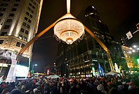 GE Chandelier soon after installation in 2014 Winterfest Cleveland (15732145309).jpg