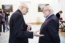 Krzysztof Penderecki and Wladyslaw Bartoszewski in 2011 Wladyslaw bartoszewski, krzysztof penderecki.jpg